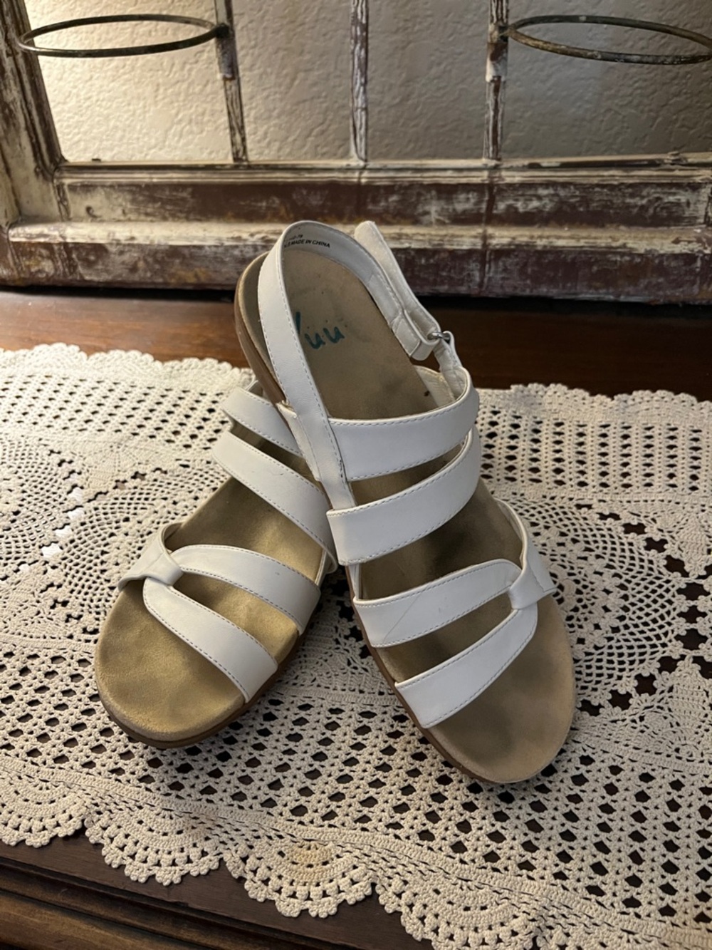 Yuu White Women's Double-Strap Slingback Sandals